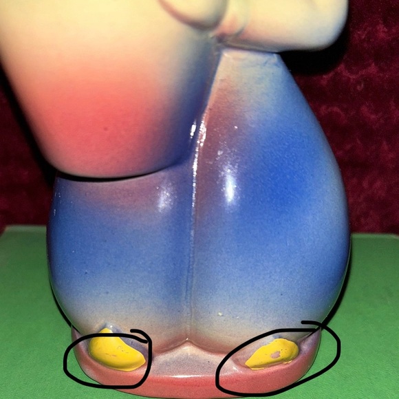 Vintage Dutch Boy in Volendam Worker Pants and Clogs ceramic vase planter 1940’s - Picture 7 of 8